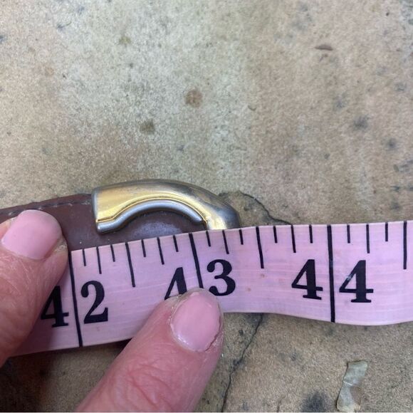 Long vintage brown leather belt  Vintage Medici belt main image 7